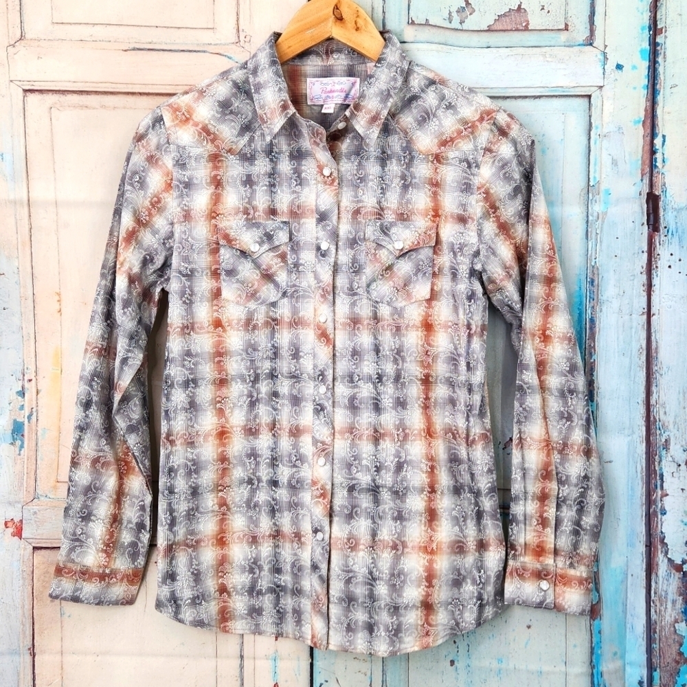 Panhandle Plaid, Paisley and‎ Pearl Button Down Western Shirt